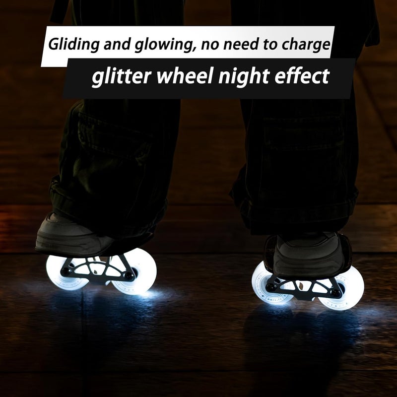 Sanxup Freeskates with Metallic Surface, White Flashing Wheels, Dual Axle Distance Support, Suitable for Both Adults and Children's Roller Skating and Inline Skating ShoesDrift Board - Image 2